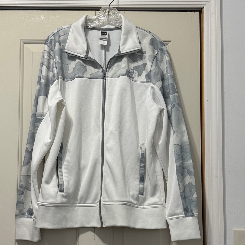 White and Gray Camouflage Jacket NORTH FACE Worn once